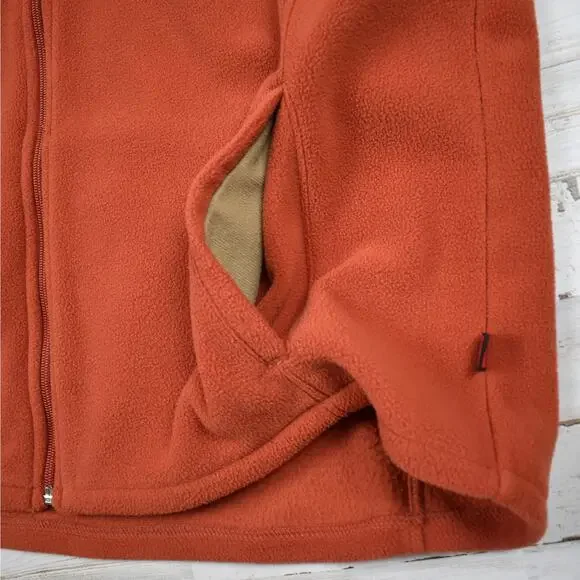 Woolrich firefly orange full zip fleece vest w/ zip pockets women's size xlarge - Picture 3 of 6
